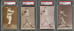 1939-1946 PSA Graded Salutation Exhibit Collection of Hall of Famers (4) with DiMaggio and Two Williams